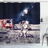 Astronaut Space Print Shower Curtain For Stellar Bathroom Decor