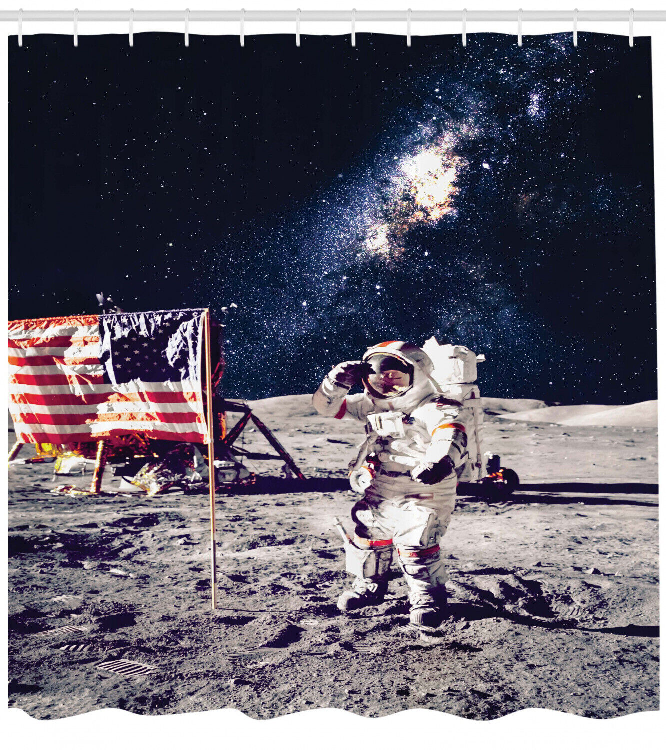 Astronaut Space Print Shower Curtain For Stellar Bathroom Decor - Image 2