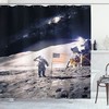 Astronaut on Moon Mission Space Shower Curtain, Unique Print for Bathroom Decor