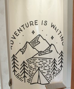 At Home Camper Trailer Camping Bathroom Gear Fabric Shower Curtain