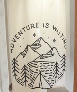 At Home Camper Trailer Camping Bathroom Gear Fabric Shower Curtain