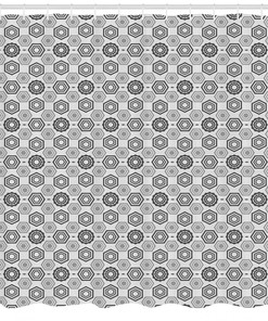 At Home Geometric Pattern Shower Curtain Perfect For Modern Bathrooms