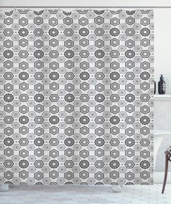 At Home Geometric Pattern Shower Curtain Perfect For Modern Bathrooms