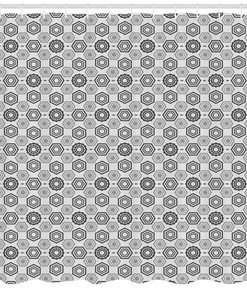 At Home Geometric Pattern Shower Curtain Perfect For Modern Bathrooms