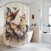 At Home Shower Curtains - Aqua Butterfly Bathroom Curtain