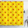 Athletics League Theme Basketball Shower Curtain In Yellow, Orange, And White