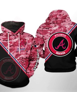 Atlanta Braves Mlb Camo Team 3D Hoodie Zipper Hoodie - Perfect For Any Fan