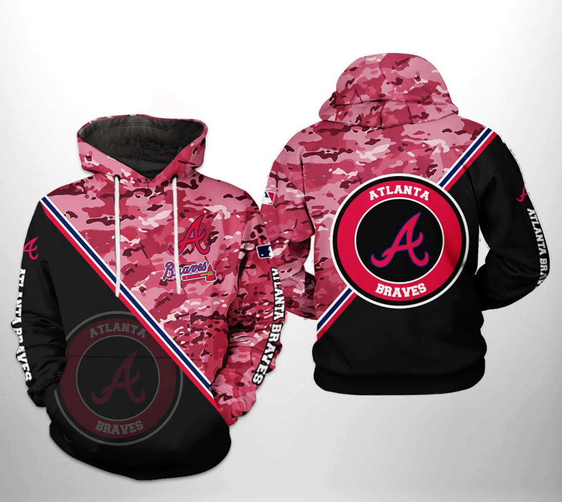 Atlanta Braves Mlb Camo Team 3D Hoodie Zipper Hoodie - Perfect For Any Fan