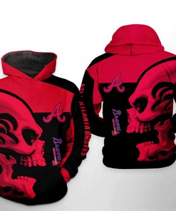 Atlanta Braves Mlb Skull 3D Hoodie Zipper Hoodie - Show Off Your Fandom