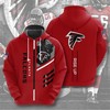 Atlanta Falcons 3D Zip Hoodie With 3 Lines Graphic Design For Fans