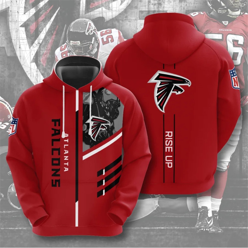 Atlanta Falcons 3D Zip Hoodie With 3 Lines Graphic Design For Fans