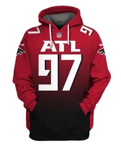 Atlanta Falcons 97 Jarrett Nfl 3D All Over Print Hoodie In Zip Up Or Pullover Style