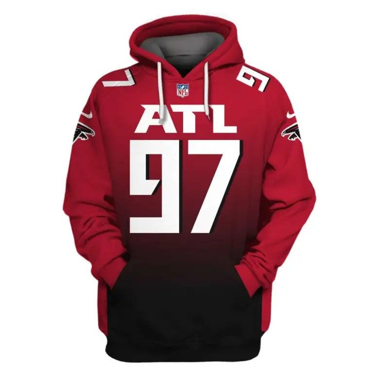 Atlanta Falcons 97 Jarrett Nfl 3D All Over Print Hoodie In Zip Up Or Pullover Style