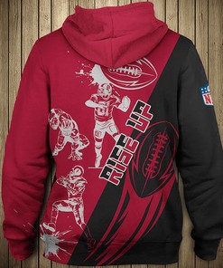 Atlanta Falcons All Over Print Hoodie Cartoon Player Cute Zip Hoodie