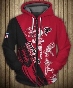 Atlanta Falcons All Over Print Hoodie Cartoon Player Cute Zip Hoodie