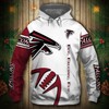 Atlanta Falcons All Over Print Hoodie Graphic Balls Zip Hoodie Pullover