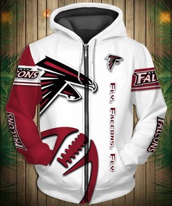 Atlanta Falcons All Over Print Hoodie Graphic Balls Zip Hoodie Pullover