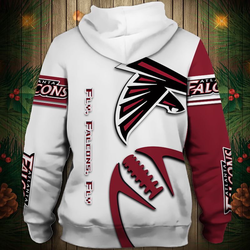 Atlanta Falcons All Over Print Hoodie Graphic Balls Zip Hoodie Pullover