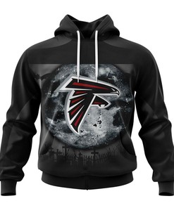 Atlanta Falcons All Over Print Hoodie Halloween Custom Name & Number Gifts For Fans