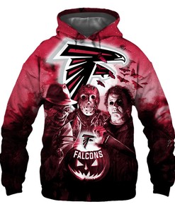 Atlanta Falcons All Over Print Hoodie Halloween Horror Night Gift For Fans