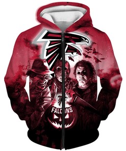 Atlanta Falcons All Over Print Hoodie Halloween Horror Night Gift For Fans
