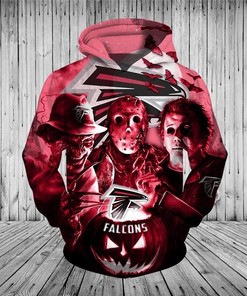 Atlanta Falcons All Over Print Hoodie Horror Night Halloween Pullover Nfl