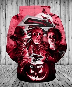 Atlanta Falcons All Over Print Hoodie Horror Night Halloween Pullover Nfl