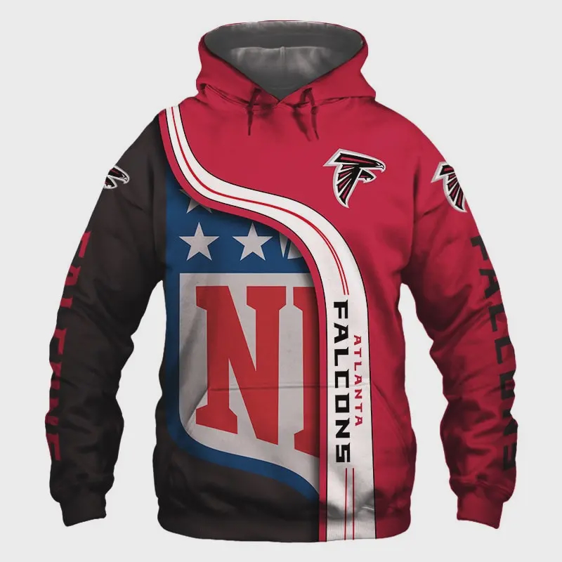 Atlanta Falcons All Over Print Hoodie Pullover 3D Design With Zip Up Option