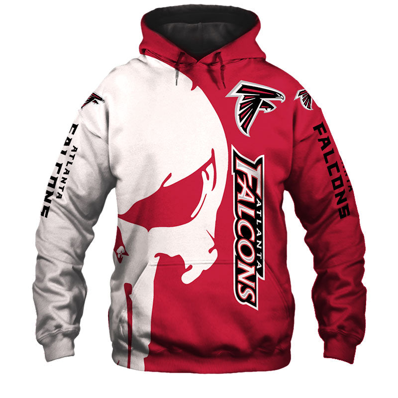 Atlanta Falcons All Over Print Hoodie Skull Printed Gifts For Fans