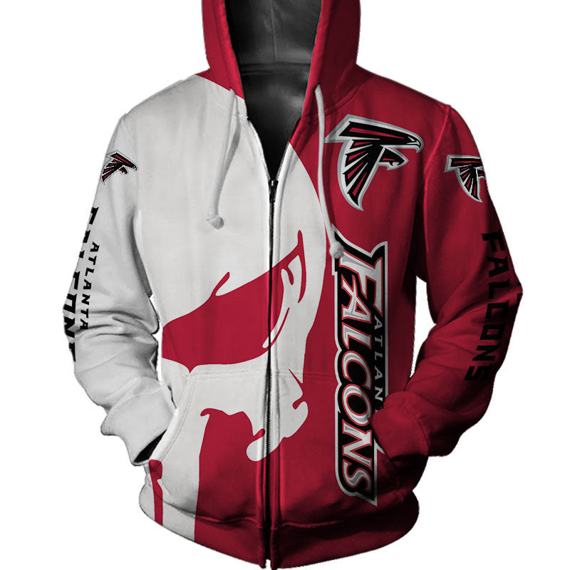 Atlanta Falcons All Over Print Hoodie Skull Printed Gifts For Fans
