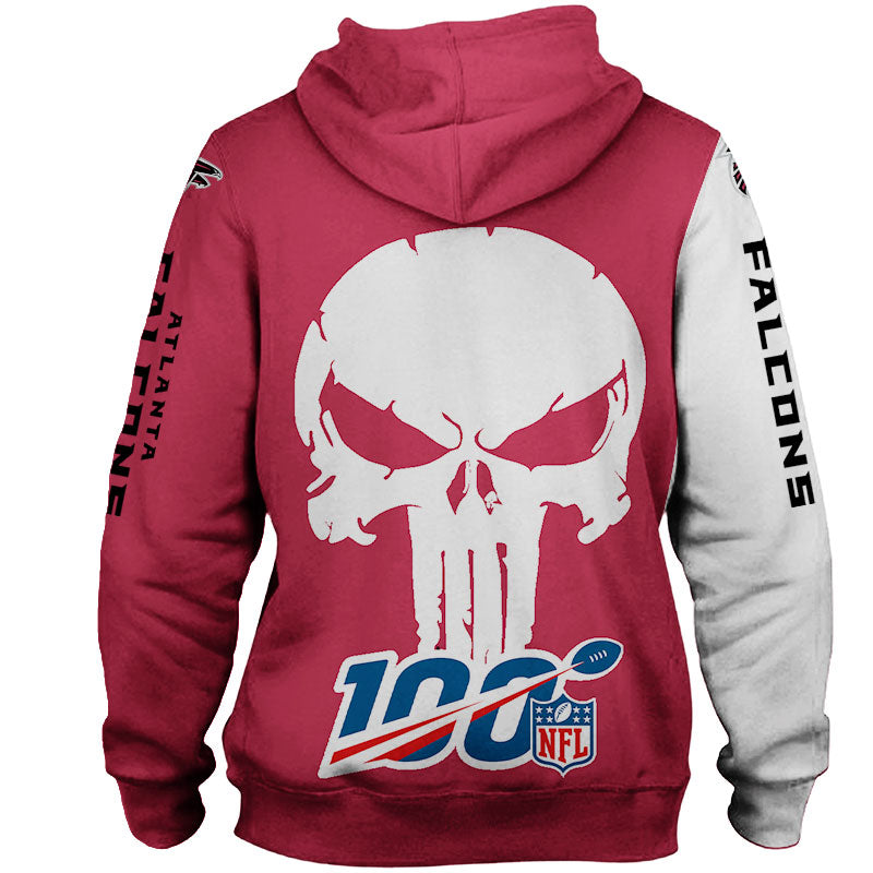 Atlanta Falcons All Over Print Hoodie Skull Printed Gifts For Fans