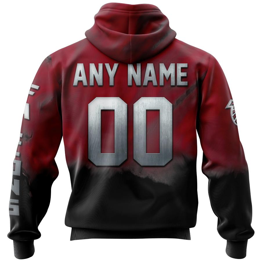 Atlanta Falcons All Over Print Skull Hoodie Name & Number Gifts For Fans