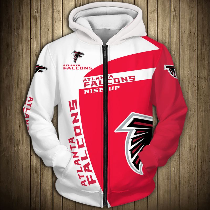 Atlanta Falcons All Over Print Zip Hoodie Pullover Gift For Fans