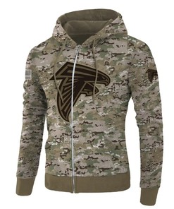 Atlanta Falcons Army Graphic All Over Print Zip Hoodie Pullover Gift For Fans
