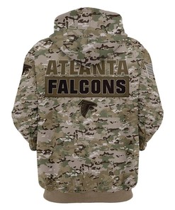 Atlanta Falcons Army Graphic All Over Print Zip Hoodie Pullover Gift For Fans