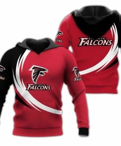 Atlanta Falcons Curve Graphic All Over Print Hoodie Gifts For Fans