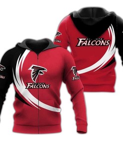 Atlanta Falcons Curve Graphic All Over Print Hoodie Gifts For Fans