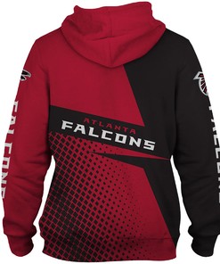 Atlanta Falcons Long Sleeve All Over Print Zip Hoodie For Fan