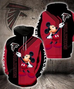 Atlanta Falcons Mickey Mouse Nfl 3D Hoodie With All Over Print Zip Up Or Pullover