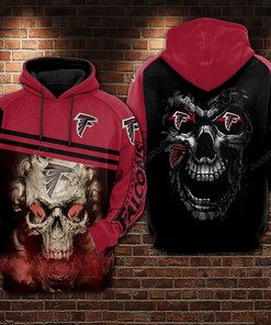 Atlanta Falcons Skull Smoke 3D All Over Print Hoodie With Zip Up Option