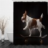 Attractive 3D Skateboard Dog Animal Print Black Bathroom Shower Curtain