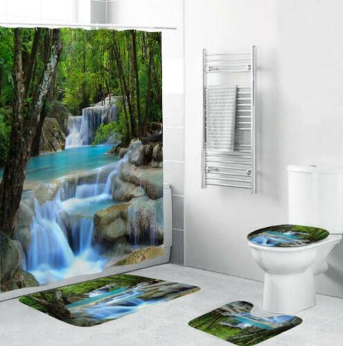 Attractive 3D Waterfall Shower Curtain For Home Bathroom Decor