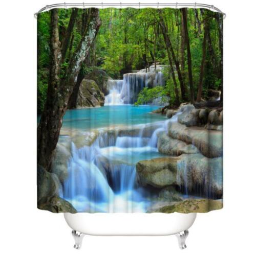 Attractive 3D Waterfall Shower Curtain For Home Bathroom Decor - Image 2