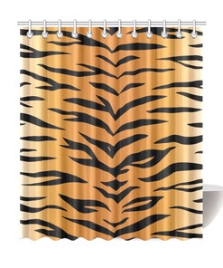 Attractive Tiger Print Shower Curtain - Perfect Gift for Animal and Cat Lovers - Waterproof Bathroom Decor