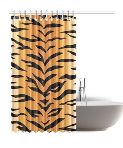 Attractive Tiger Print Shower Curtain - Perfect Gift for Animal and Cat Lovers - Waterproof Bathroom Decor