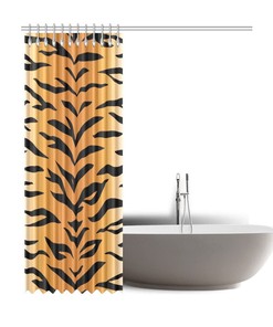 Attractive Tiger Print Shower Curtain - Perfect Gift for Animal and Cat Lovers - Waterproof Bathroom Decor