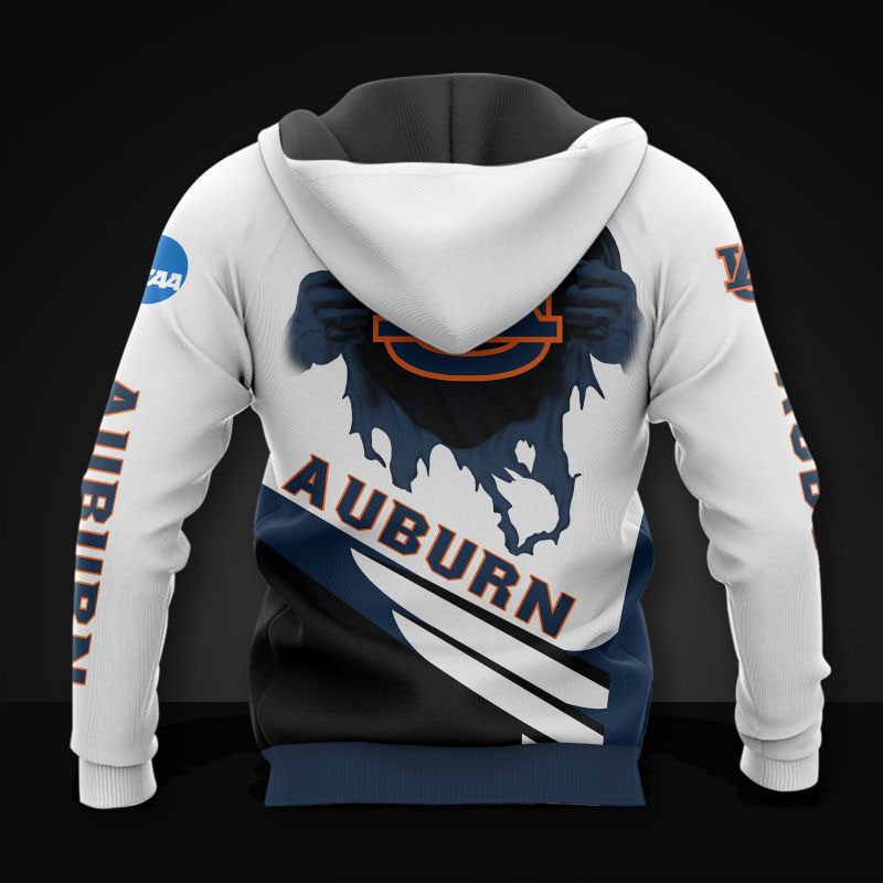 Auburn Tigers All Over Print Zip Hoodie Long Sleeve Gift For Fan