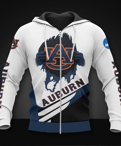 Auburn Tigers All Over Print Zip Hoodie Long Sleeve Gift For Fan