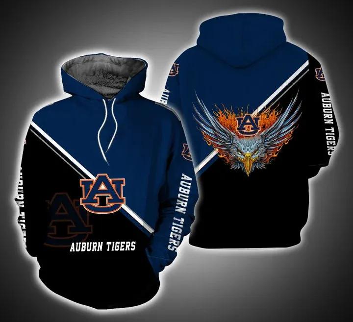 Auburn Tigers Fire Eagle All Over Print 3D Hoodie - Great Ncaa Gift