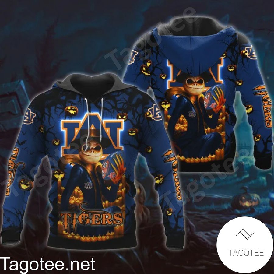Auburn Tigers Jack Skellington Halloween 3D Hoodie - Unique Apparel For Fans